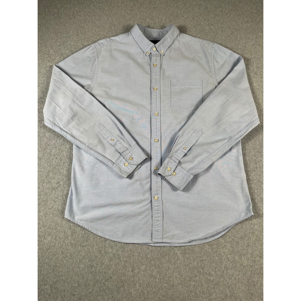 Banana Republic Camden Fit Mens Large Light Blue Cotton Stretch Oxford Shirt